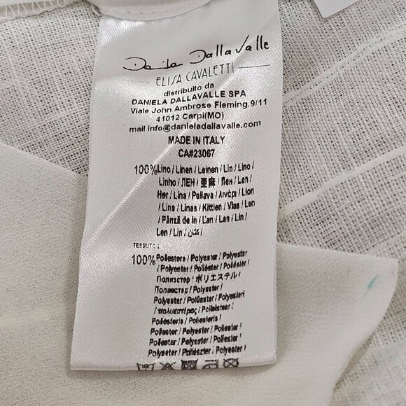 Daniela Dallavalle Elisa Cavaletti DANI Top Blouse Women Size L White Linen - Picture 16 of 16
